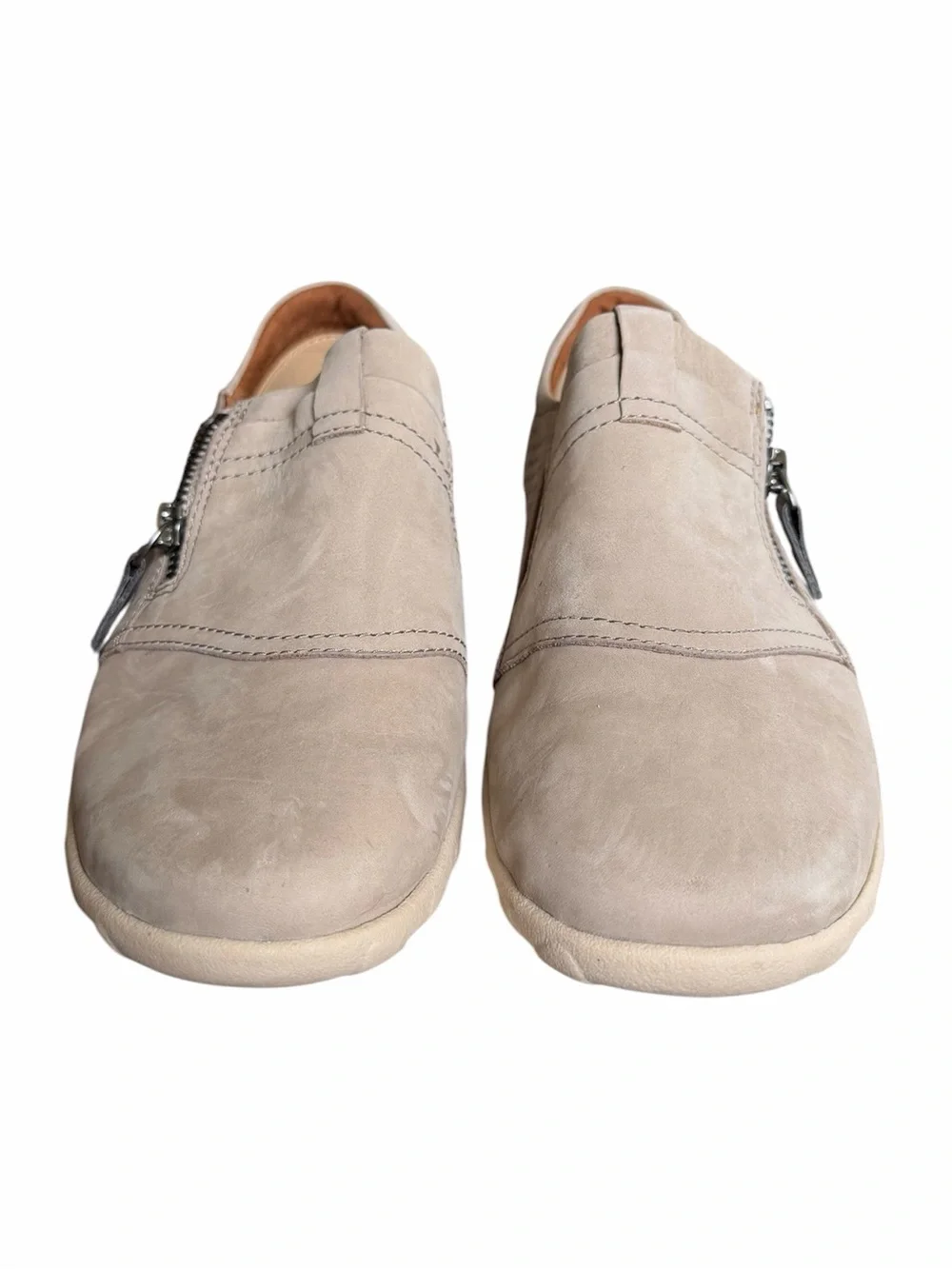 Rockport 7 Taupe & Metallic Cobb Hill Amalie Zipper Slip-On Sneakers